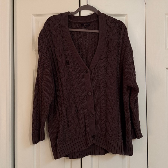 Quince 100% Organic Cotton Oversized Cable Cardigan - Picture 4 of 5